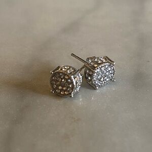 Crystal covered Silver Stud Earrings